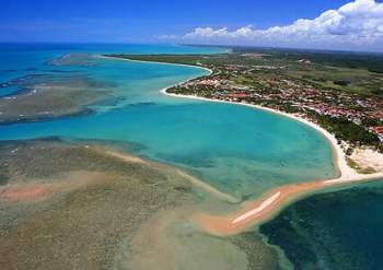 Vista aérea da Praia da Coroa Vermelha