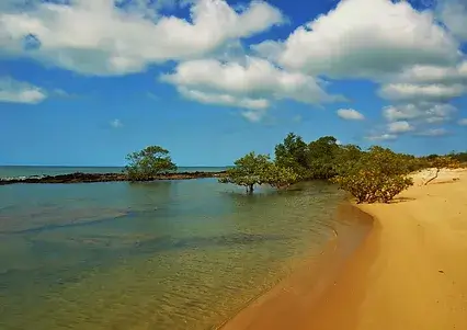 Praia do vilarejo de Santo André, no Distrito de Santa Cruz Cabrália